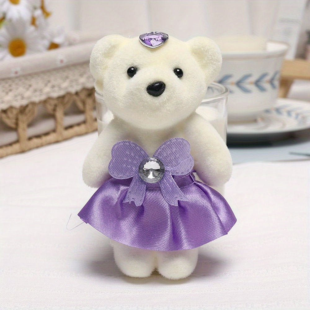 Small bear bouquet with 10 pieces for birthdays, weddings, Valentine's Day, featuring hard foam and plush materials.