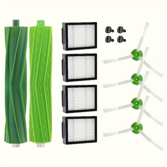 Vacuum Cleaner Accessories - 10 Pieces of Multi-Surface Rubber HEPA Filters & Side Brushes Compatible with iRobot Models I3, I4, I6, I7, I8, Plus Series & E5, E6, E7