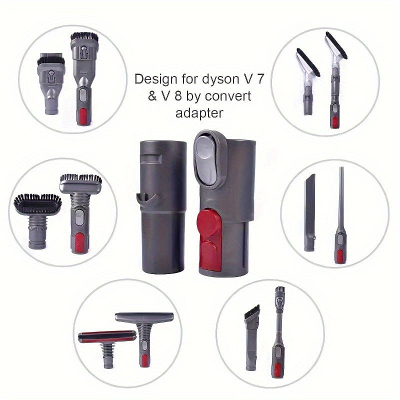 Horse Hair Vacuum Brush Kit with Multi-Diameter Converter Adapter Accessories for Dyson V15 V11 V10 V8 V7 V6 Vacuum Cleaners.