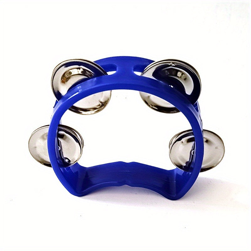 Vibrant tambourine with 4 bells - sturdy plastic percussion for all ages, great for events and music lovers.