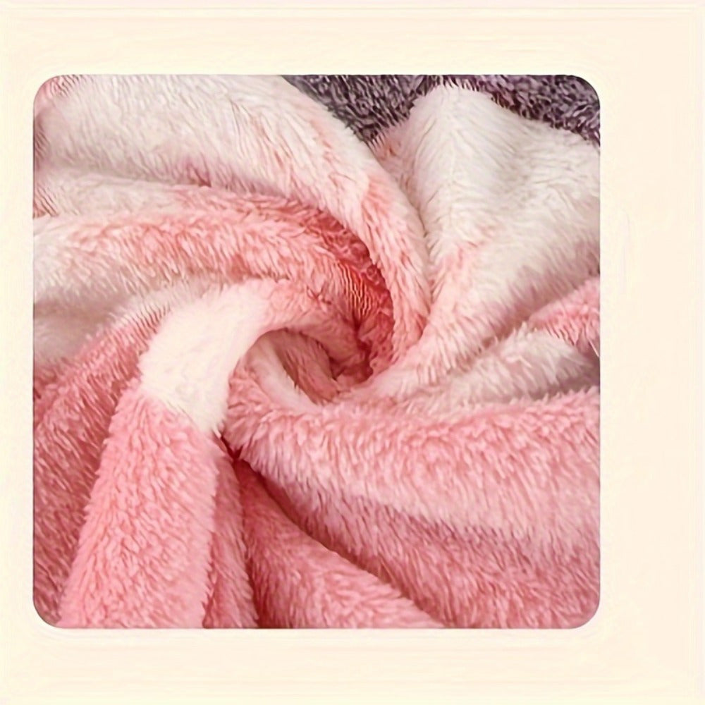 Soft and cozy pink floral print flannel blanket perfect for a variety of uses such as office, camping, travel, home decoration, naps, shawl, sofa, and as a holiday gift. The blanket is comfortable, skin-friendly, and multi-functional.