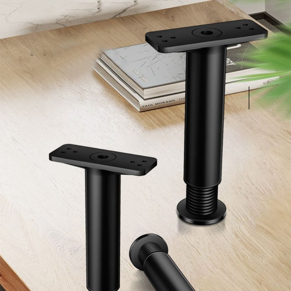 Sturdy Plastic-Footed Adjustable Steel Support Legs for Bed Frames, Sofa, and Tables - Built to Handle Heavy Usage