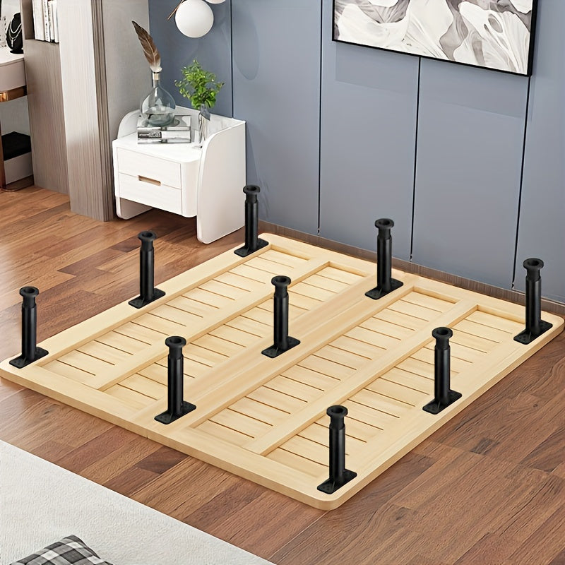 Sturdy Plastic-Footed Adjustable Steel Support Legs for Bed Frames, Sofa, and Tables - Built to Handle Heavy Usage