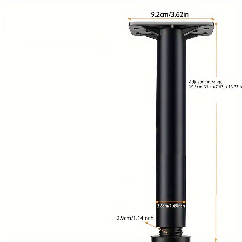 Sturdy Plastic-Footed Adjustable Steel Support Legs for Bed Frames, Sofa, and Tables - Built to Handle Heavy Usage