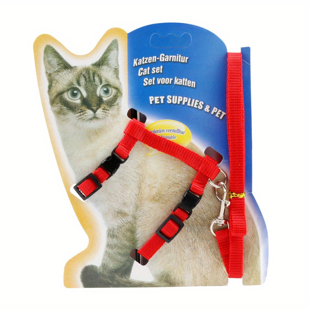 Safe and comfortable cat harness and leash set for kittens to keep them secure and happy.