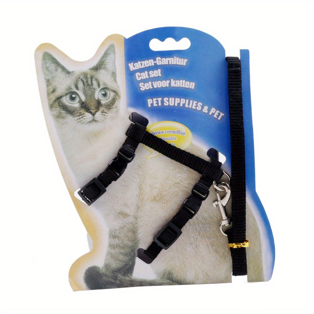 Safe and comfortable cat harness and leash set for kittens to keep them secure and happy.