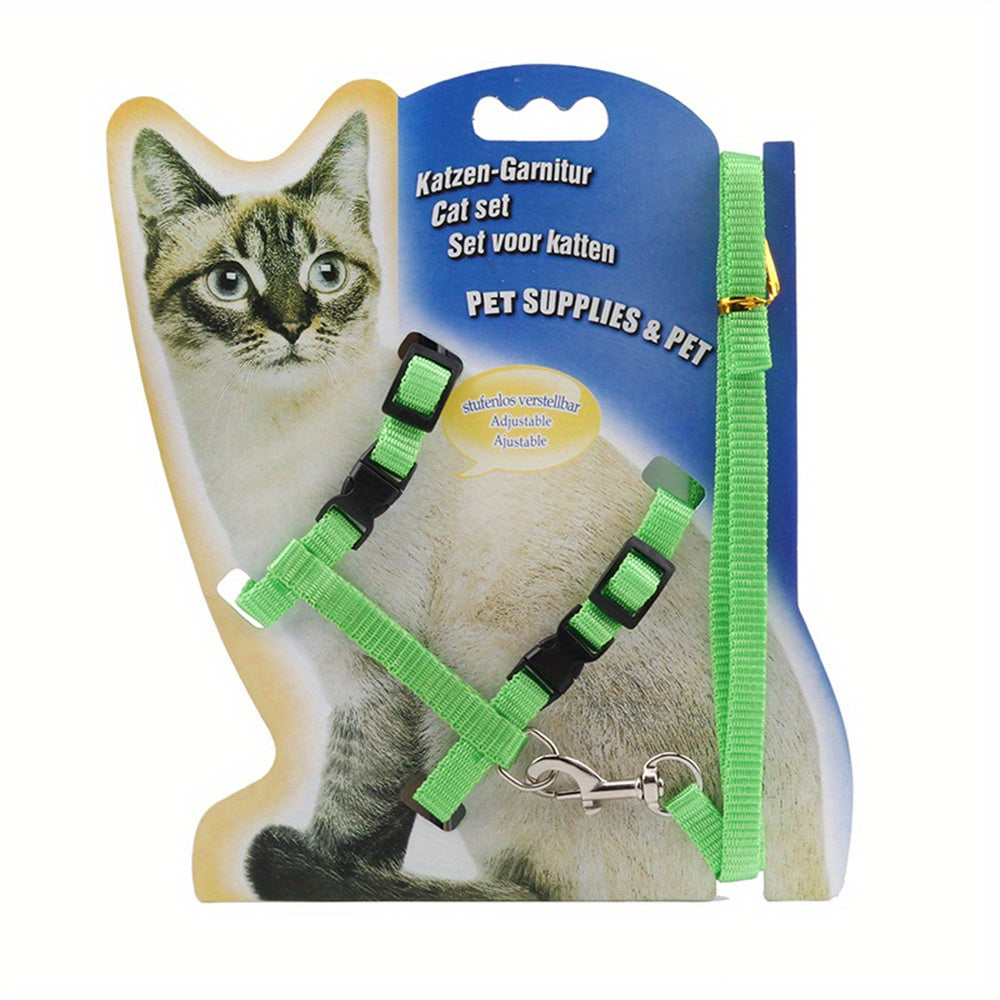 Safe and comfortable cat harness and leash set for kittens to keep them secure and happy.