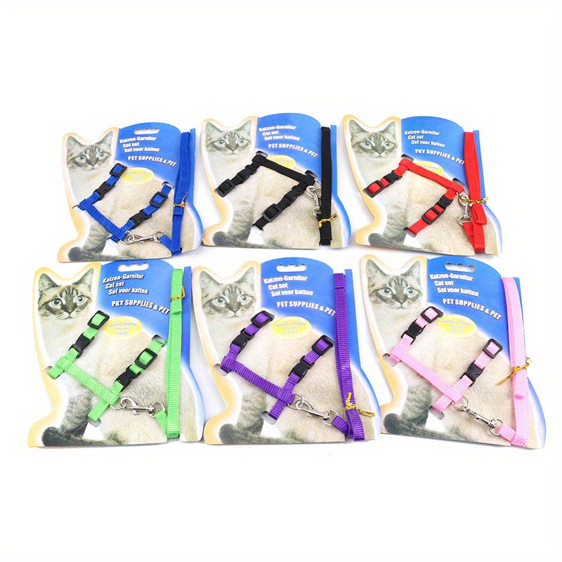 Safe and comfortable cat harness and leash set for kittens to keep them secure and happy.