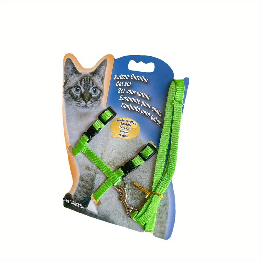 Safe and comfortable cat harness and leash set for kittens to keep them secure and happy.