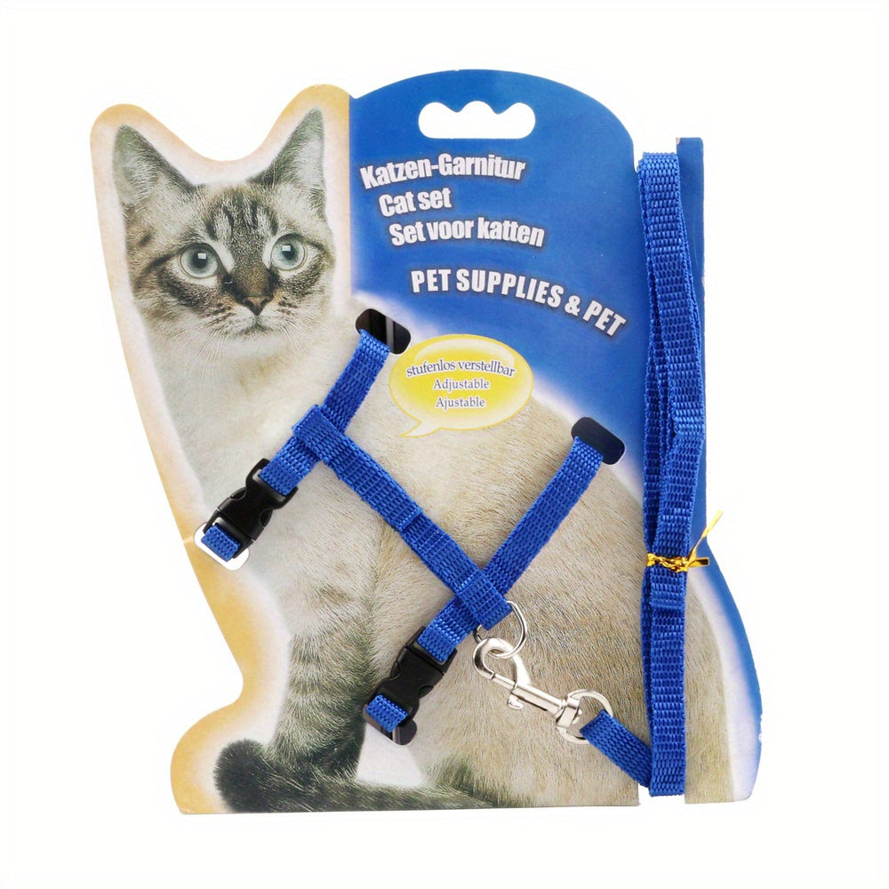 Safe and comfortable cat harness and leash set for kittens to keep them secure and happy.