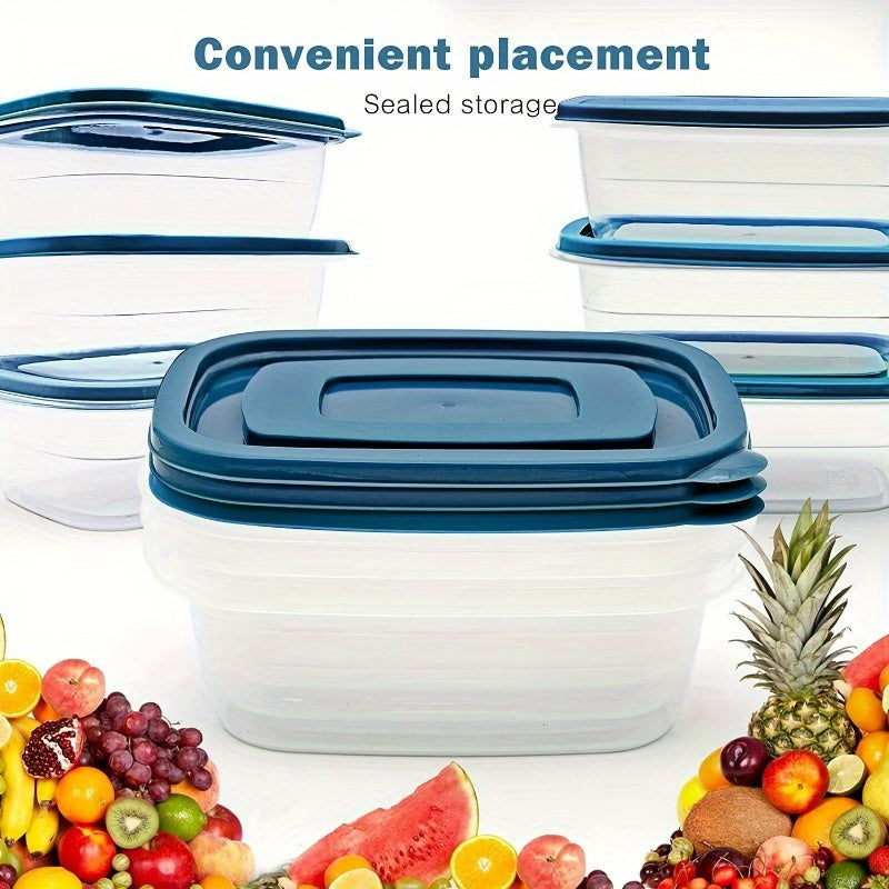 Set of 10 BPA-Free Plastic Food Storage Containers with Leak-Proof Lids - Safe for Microwave, Freezer, and Dishwasher - Reusable and Perfect for Office, School, Picnics, and Travel