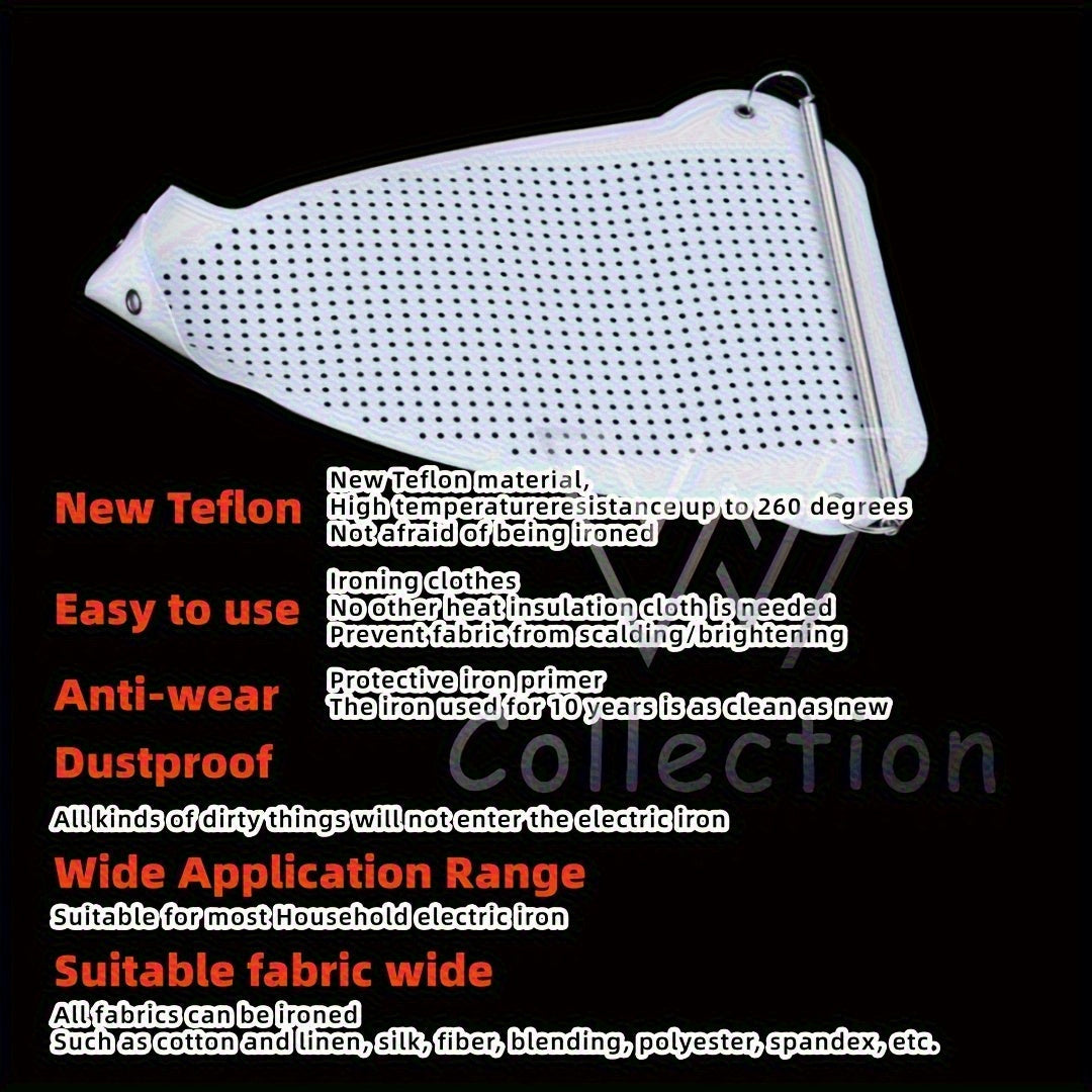 Premium Teflon Iron Shoe Cover - Protect Your Iron and Clothes with this Non-Stick, Scorch-Free Soleplate Protector! Easy to Install and Ideal for Home or Travel Use. Fits Most Standard Irons and Perfect for Fabrics like Denim, Linen, and Silk. A