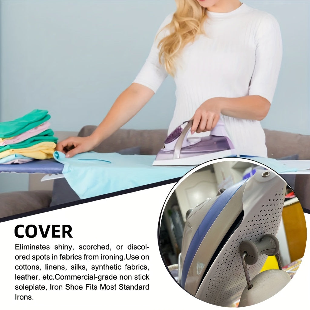 Protect your iron with this Teflon Iron Plate Protector - a non-electric thermal guard perfect for ironing. Also doubles as a fabric shoe cover, making it an essential for apartment living.