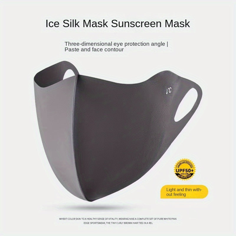 '- "Elegant Sunscreen Mask for Women, UPF50+ UV Protection, Breathable & Windproof, Reusable Polyester Face Covering, Perfect for Outdoor Use, Made of Elastic Weave Fabric, Hand Wash Only