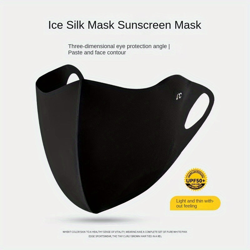 '- "Elegant Sunscreen Mask for Women, UPF50+ UV Protection, Breathable & Windproof, Reusable Polyester Face Covering, Perfect for Outdoor Use, Made of Elastic Weave Fabric, Hand Wash Only