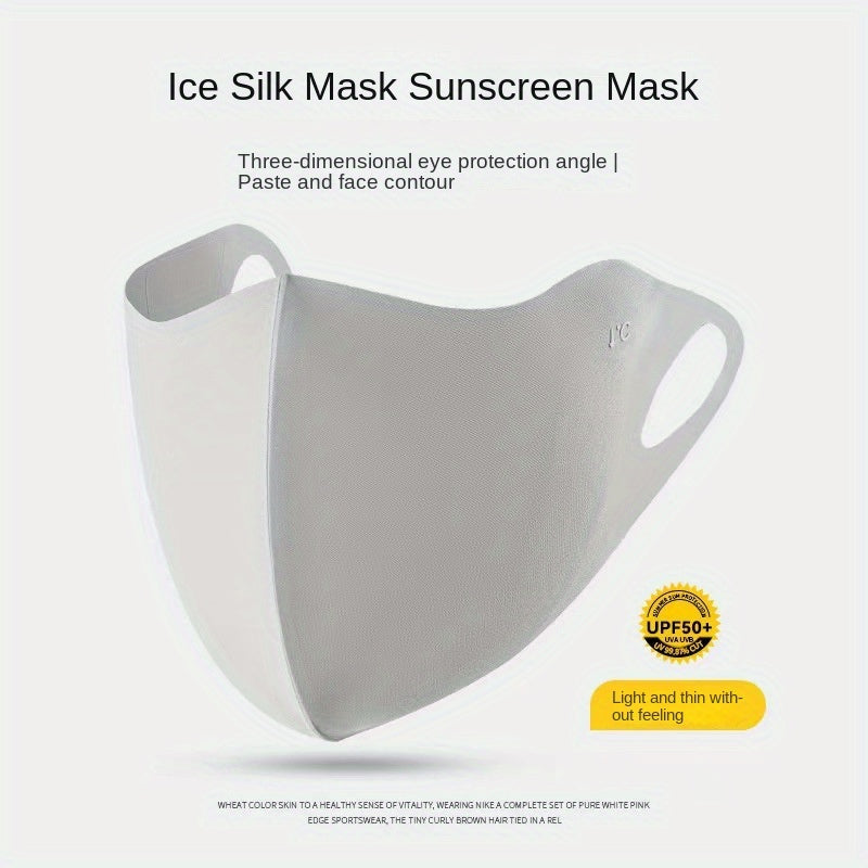 '- "Elegant Sunscreen Mask for Women, UPF50+ UV Protection, Breathable & Windproof, Reusable Polyester Face Covering, Perfect for Outdoor Use, Made of Elastic Weave Fabric, Hand Wash Only