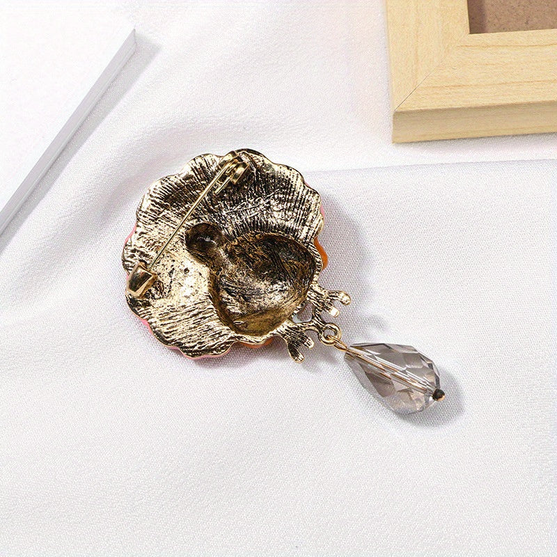 Stylish Enamel Turkey Brooch Pin - Ideal for Thanksgiving and Special Events, Fashionable Accessory