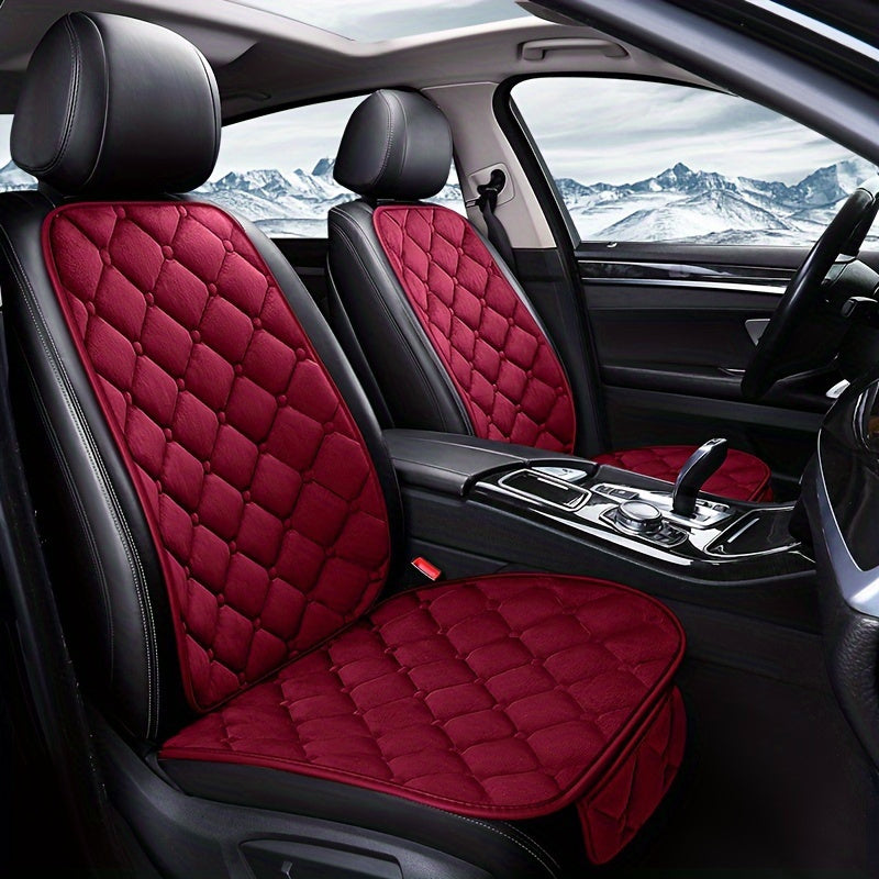 New winter car seat covers: soft fleece material for comfort and warmth, universal fit for most cars.