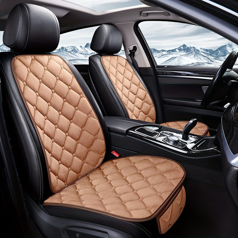 New winter car seat covers: soft fleece material for comfort and warmth, universal fit for most cars.