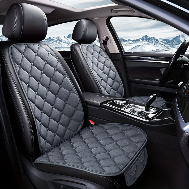 New winter car seat covers: soft fleece material for comfort and warmth, universal fit for most cars.