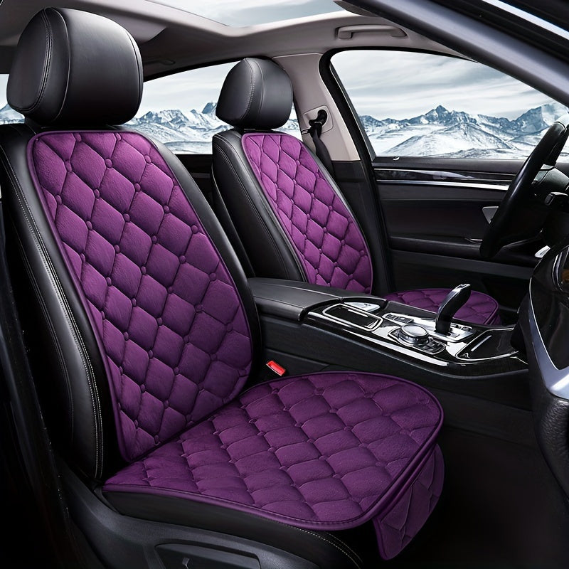 New winter car seat covers: soft fleece material for comfort and warmth, universal fit for most cars.