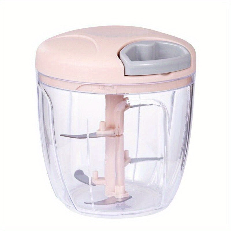 Manual Meat Grinder made of durable ABS material, Rotary Garlic Press with 500/900ML capacity, Vegetable Onion Chopper, Essential Kitchen Cooking Accessory, No Electricity Needed