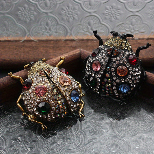 Elegant and stylish, this Vintage Ladybug Rhinestone Brooch is the perfect accessory for women with a glamorous touch.