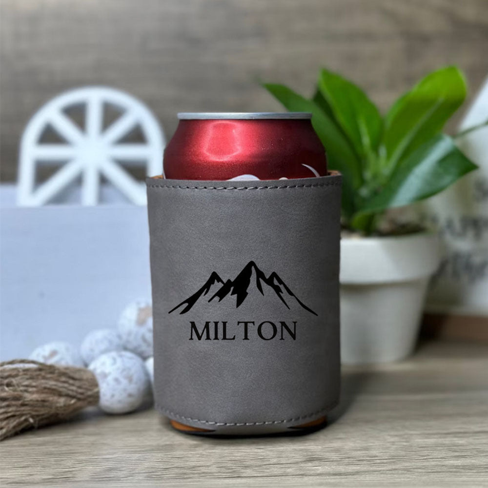 Personalized laser-engraved cooler holder for groomsmen and Him