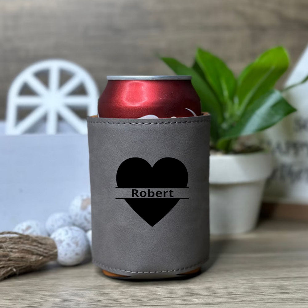 Personalized laser-engraved cooler holder for groomsmen and Him