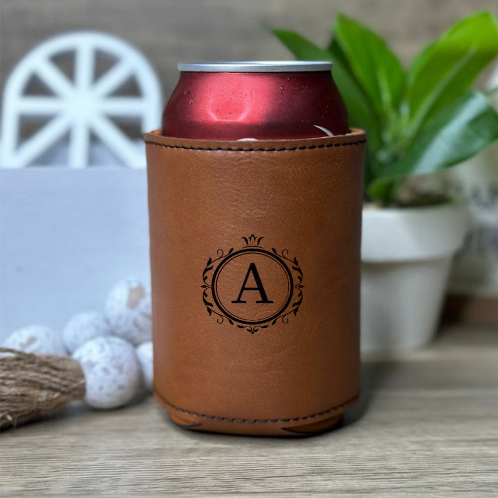 Personalized laser-engraved cooler holder for groomsmen and Him