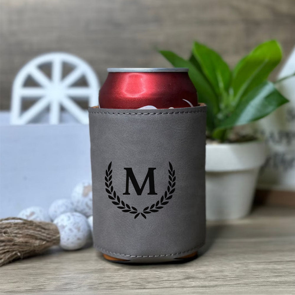 Personalized laser-engraved cooler holder for groomsmen and Him