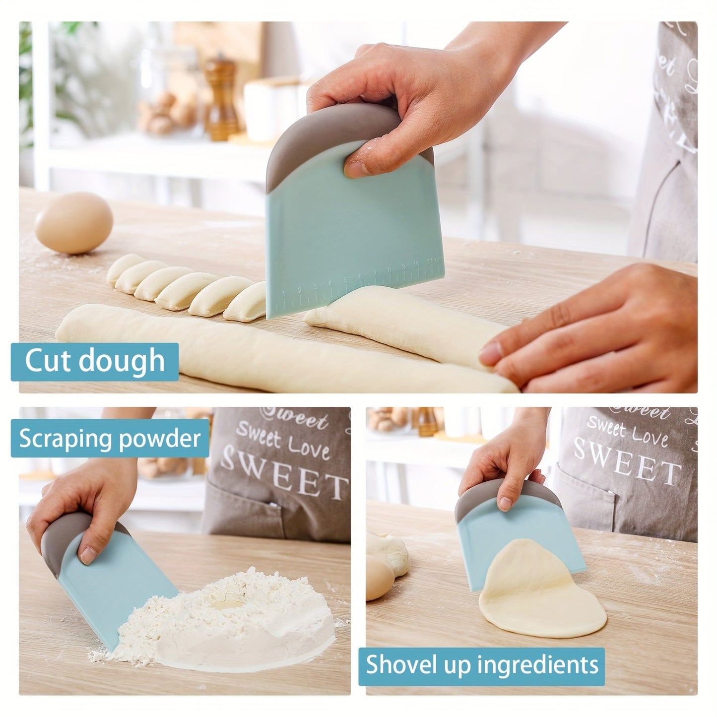 Essential ErgoBake Plastic Dough Cutter with Soft Handle - Multipurpose Pastry Cutter for Baking - Safe for Food Handling - Must-Have Kitchen Tool for Home Bakers