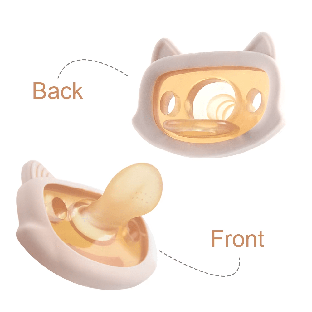 Crocharms 2-Pack силиконовых пустышек без BPA для детей 0-3 лет - мягкие пустышки в форме кота с силиконовой соской