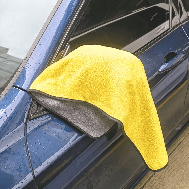 Thick microfiber towel for truck and car wash, super absorbent and extra large for drying and detailing.