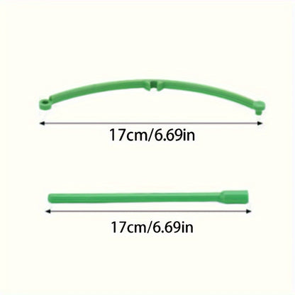 60 green plastic flower pot stakes with 10-layer stackable plant support rings for potted plants. Includes flower support hooks and hangers for outdoor gardening.