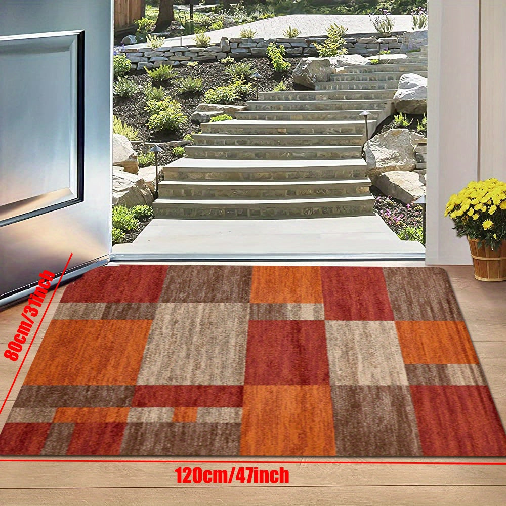 Get cozy with our stylish geometric area rug, featuring a chic design that adds warmth to any room. This absorbent and non-slip rug is perfect for hallways, living rooms, and bedrooms, thanks to its stain and water-resistant qualities. Embrace a modern