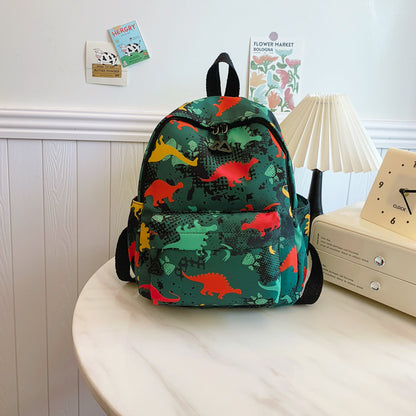 Women's school backpack with cartoon unicorns print, adjustable zipper, and high capacity.