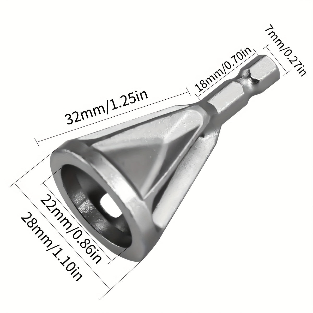 Chamfering tool for electric drills, ideal for metal deburring and angle trimming