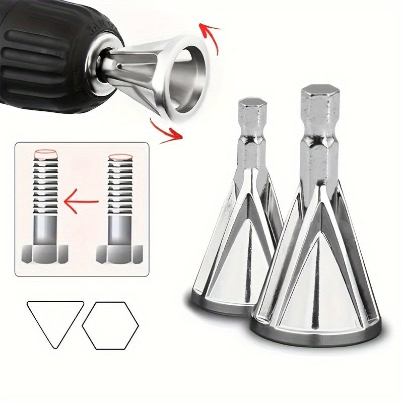 Chamfering tool for electric drills, ideal for metal deburring and angle trimming