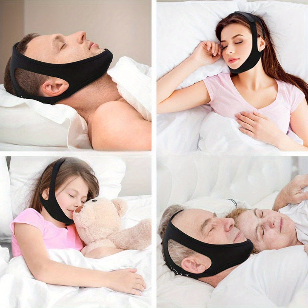 Adjustable Anti-Snoring Chin Strap: Addressing mouth breathing, sleep talking, and snoring - Comfortable and convenient.