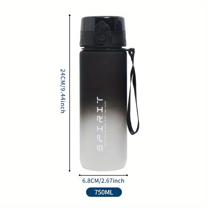 Large capacity frosted sports water bottle with a 1pc design, guaranteed leak proof and visually appealing. Easy to carry and free of bisphenol A, making it safe for fitness enthusiasts, students, and outdoor enthusiasts alike.