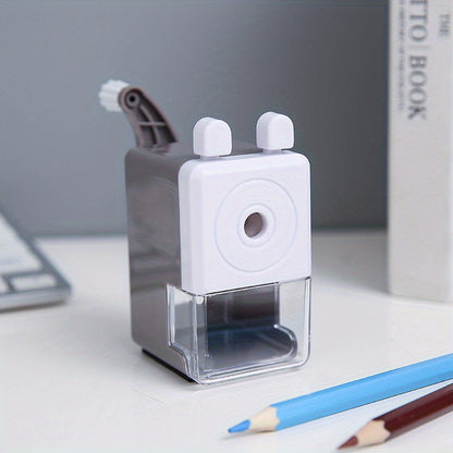 Hand-cranked automatic pencil sharpener with lead insertion, perfect for parties, offices, and gifts.