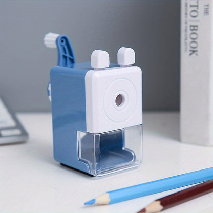 Hand-cranked automatic pencil sharpener with lead insertion, perfect for parties, offices, and gifts.