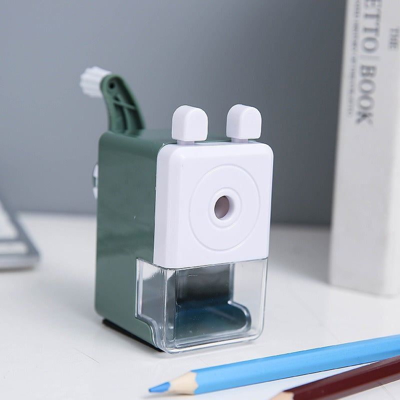 Hand-cranked automatic pencil sharpener with lead insertion, perfect for parties, offices, and gifts.