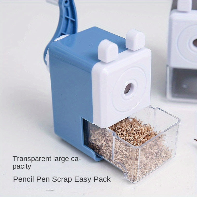 Hand-cranked automatic pencil sharpener with lead insertion, perfect for parties, offices, and gifts.