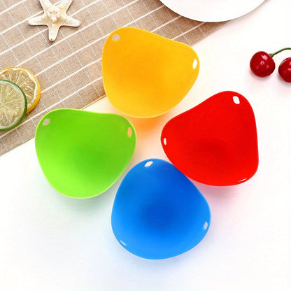 Set of 4 Silicone Egg Poachers Made Without BPA - Features Multiple Layers, Non-Stick Surface, and Can Be Used in Microwave, Air Fryer, and on Stovetop