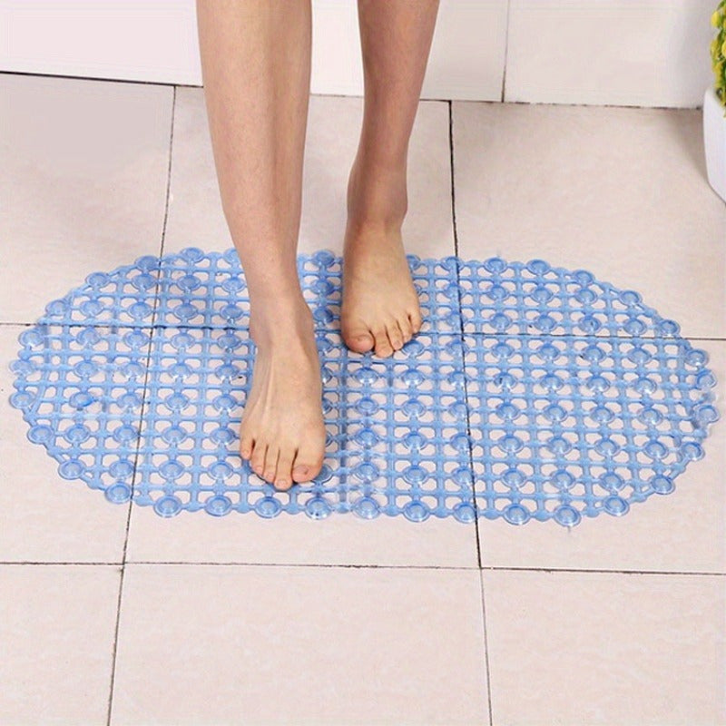 Non-Slip PVC Bath Mat with Powerful Suction Cups - One Piece Shower Mat featuring Massage Bumps, Easy to Hand Wash Foot Pad for Bathroom Safety