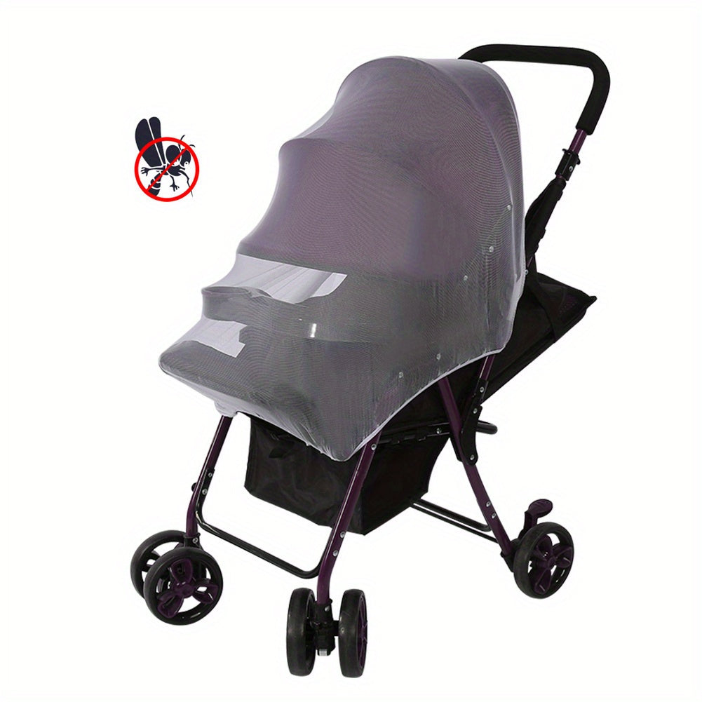 Two pieces of stroller insect nets for young children - suitable for carriages, bassinets, and playpens. Portable bug mesh covers for young kids aged 3-6 years, made of hand washable synthetic material.