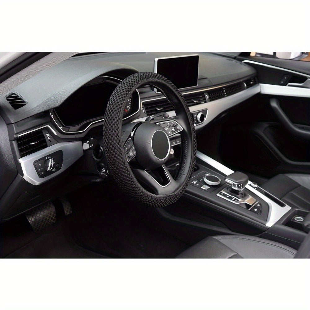 Microfiber steering wheel cover for all seasons, anti-slip and odorless