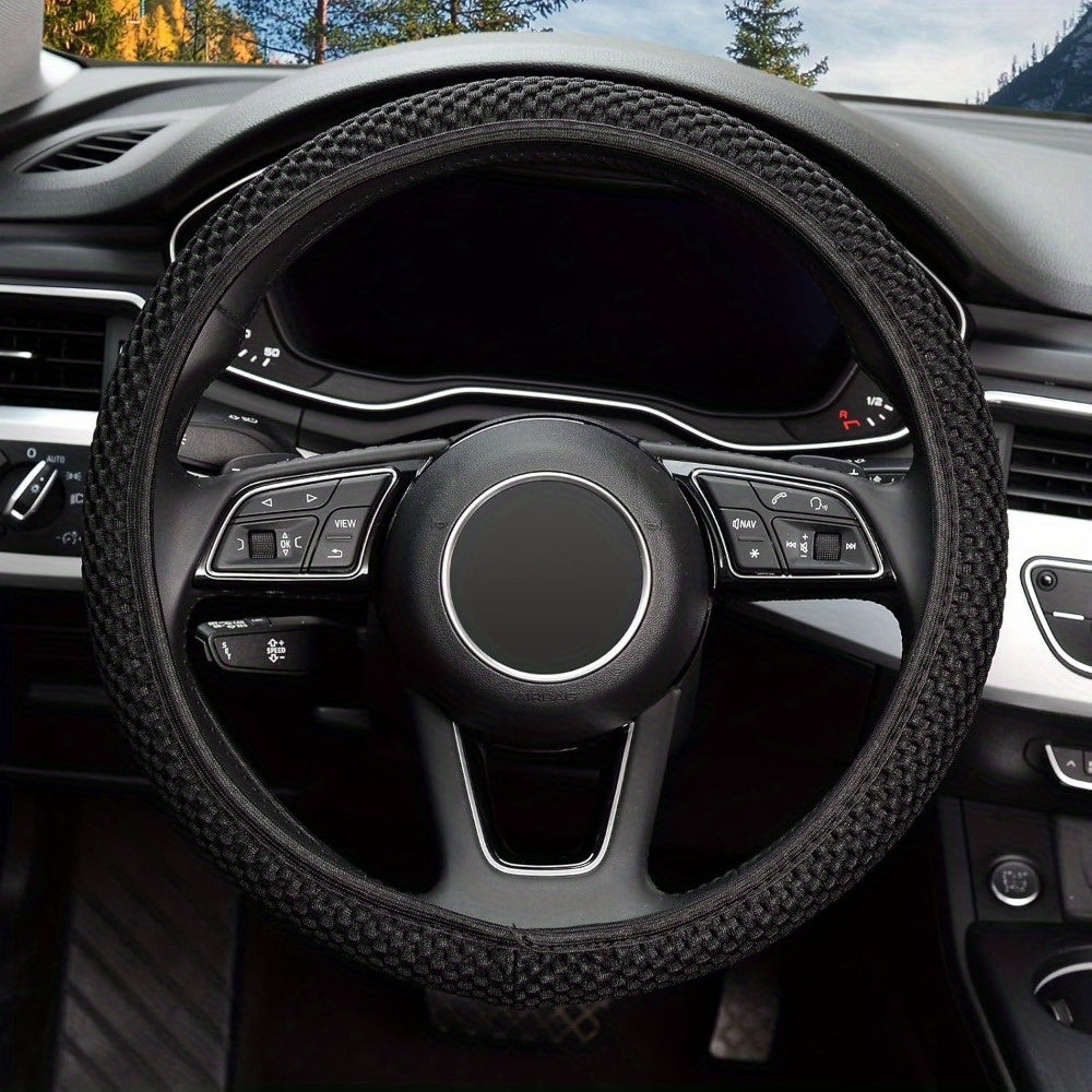 Microfiber steering wheel cover for all seasons, anti-slip and odorless